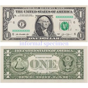 $1 Dollar Bill Size