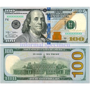 Standard Dollar Bill Size