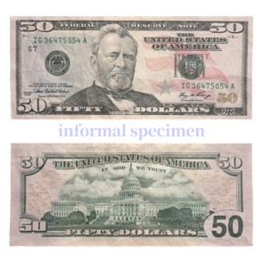 $50 Dollar Bill Size